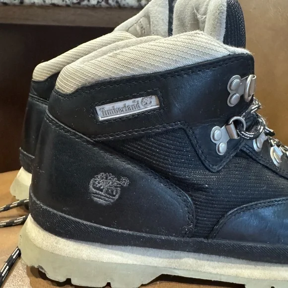 Timberland Black and Tan Euro Hiker Boots women’s boots 6M - Picture 2 of 11